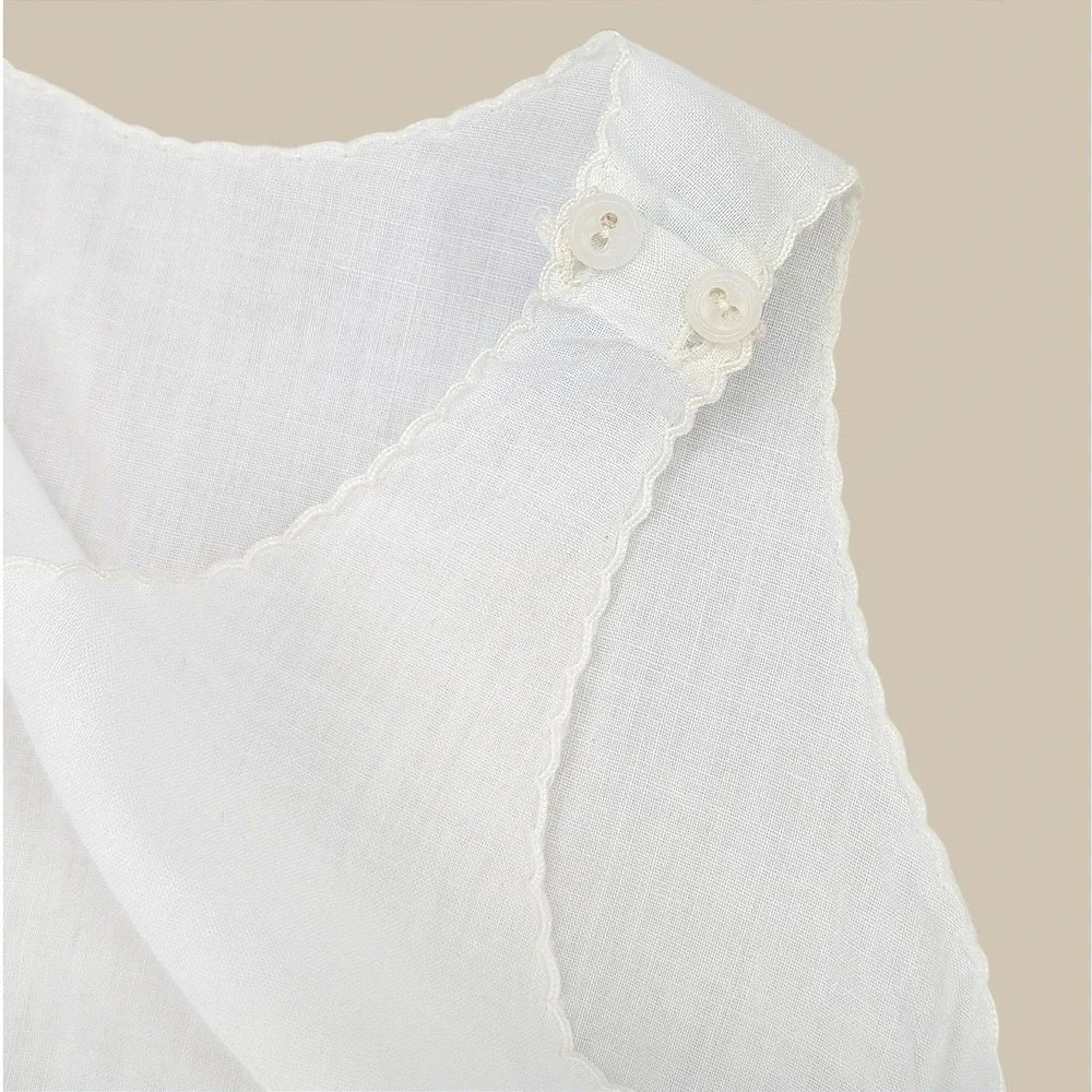 Vintage Midcentury Handmade White Embroidered Dress/Slip Size 1Y Heirloom‎ Style